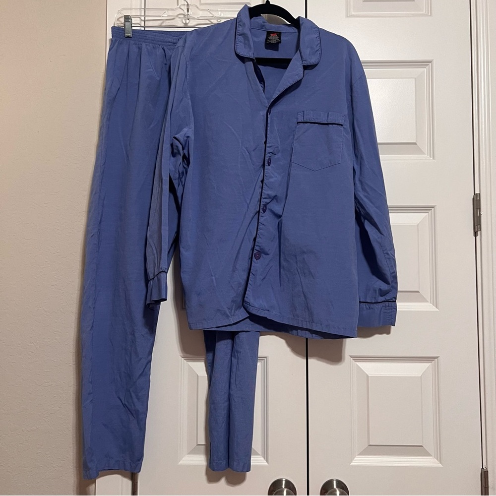 Men’s Hanes Cotton Blue Pajama Set